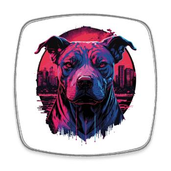 Terrier américain Staffordshire - Magnet carré - blanc - Devant