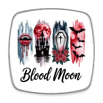 Lune de sang 4 PaneMotif gothique d’Halloween - Magnet carré - blanc - Devant