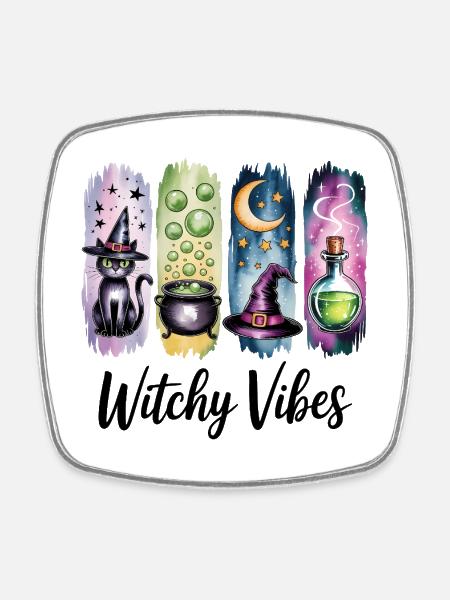 Magical Witchy Vibes Potion Collection - Square fridge magnet - white