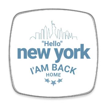 New York Back Home Design - Square fridge magnet - white - Front