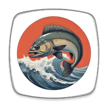Fish Logo Water in the Storm - Square fridge magnet - white - Front