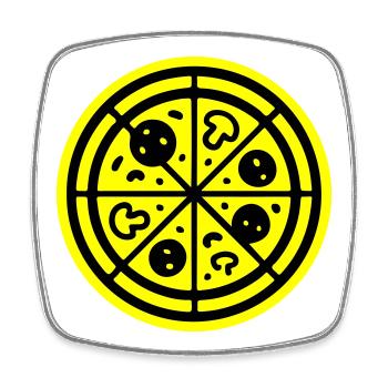 Pizza Symbol Pizzeria - Magnet carré - blanc - Devant