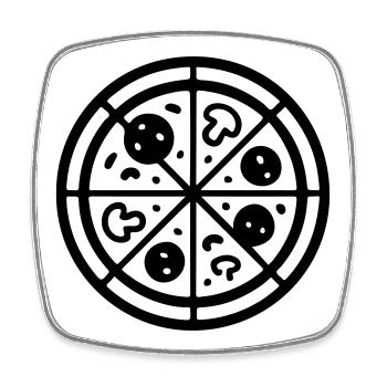 Pizza Logo - Viereckiger Kühlschrankmagnet - Weiß - Vorne