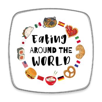 Food around the world - Square fridge magnet - white - Front