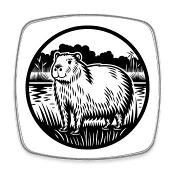 Abstract illustration of vibrant nature - Square fridge magnet - white - Front