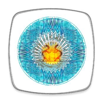 Holy Flame Mandala Design Ibiza - Square fridge magnet - white - Front