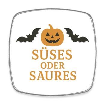 Conception de citrouille d’Halloween avec des chauves-souris - Magnet carré - blanc - Devant