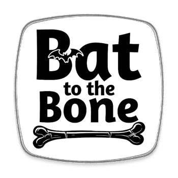 Bat to the Bone - Halloween Bat - Square fridge magnet - white - Front