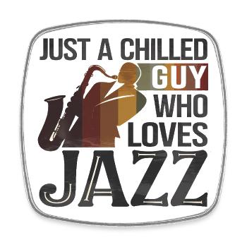 Chilled Jazz Music Lover Design - Viereckiger Kühlschrankmagnet - Weiß - Vorne