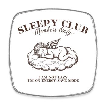 Sleepy Angels Club – Vintage Cherub Shirt - Square fridge magnet - white - Front