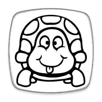 Turtle Tongue Sticking Out Naughty Funny Cool - Square fridge magnet - white - Front