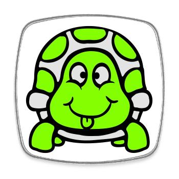 Turtle Tongue Sticking Out Naughty Funny Cool - Square fridge magnet - white - Front