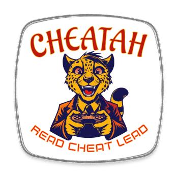Cheatah Gaming Maskottchen Design - Viereckiger Kühlschrankmagnet - Weiß - Vorne