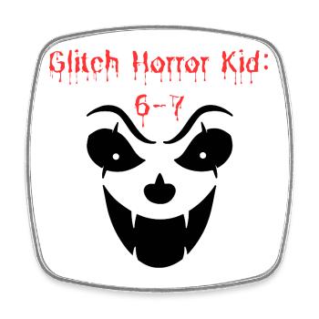 Horror Kid: 6-7 Gruseliges Design - Viereckiger Kühlschrankmagnet - Weiß - Vorne