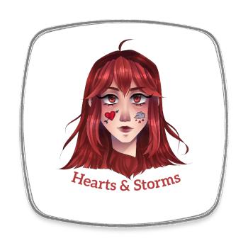 Hearts & Storms - Square fridge magnet - white - Front