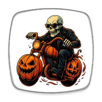 Scary biker - Square fridge magnet - white - Front