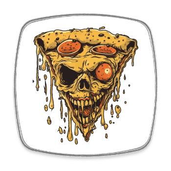 pizza_002 - Square fridge magnet - white - Front