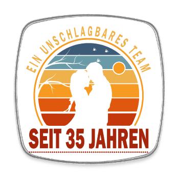 35 Jahre Beziehung Jahrestag Hochzeitstag - Viereckiger Kühlschrankmagnet - Weiß - Vorne
