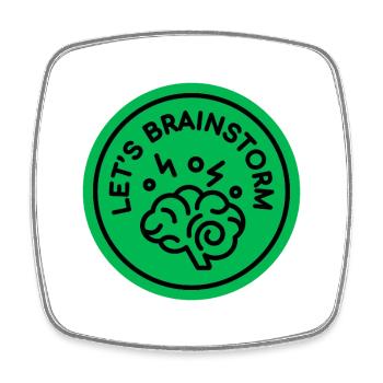 Cerveau créatif avec slogan motivant - Magnet carré - blanc - Devant