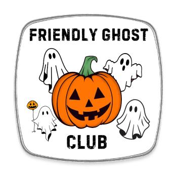 Citrouille et fantômes design amusant pour le style Halloween. - Magnet carré - blanc - Devant