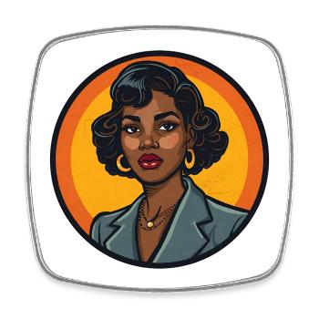 Elegante Frau Illustration - Viereckiger Kühlschrankmagnet - Weiß - Vorne