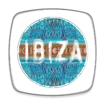 Vintage Ibiza Sunset Design - Magnet carré - blanc - Devant