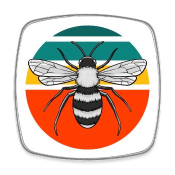 Abeille rétro conservation jardinier Vintage Graphic - Magnet carré - blanc - Devant