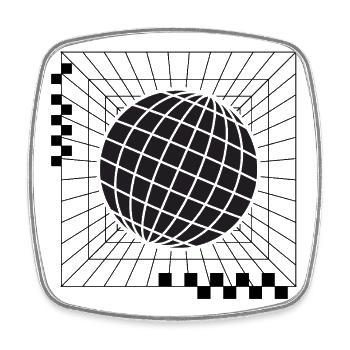 Geometric Global Sphere Design - Square fridge magnet - white - Front