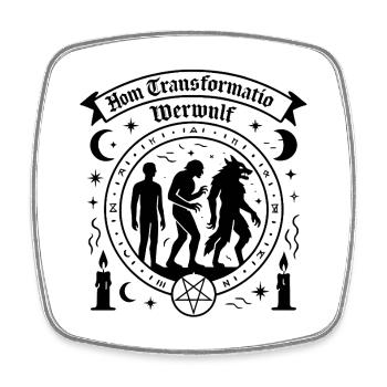 Human Werewolf Transformation - Square fridge magnet - white - Front