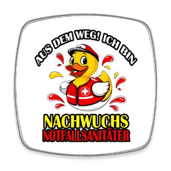 Funny rescue duck for little paramedics - Square fridge magnet - white - Front