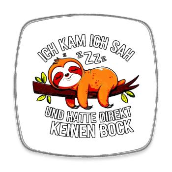 Lazy Sloth – No Desire for Nothing - Square fridge magnet - white - Front