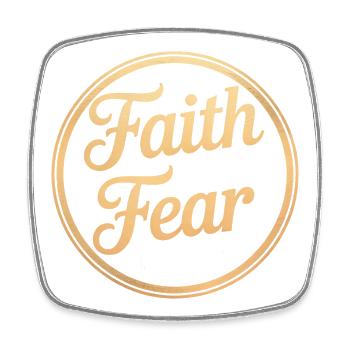 La foi plutôt que la peur Psaume 56:3 Verset biblique Confiance - Magnet carré - blanc - Devant
