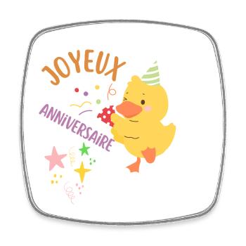 Joyeux anniversaire - Magnet carré - blanc - Devant