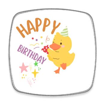 Happy birthday  - Magnet carré - blanc - Devant