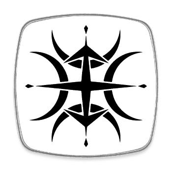 Stammeskompass Kornkreis - Viereckiger Kühlschrankmagnet - Weiß - Vorne