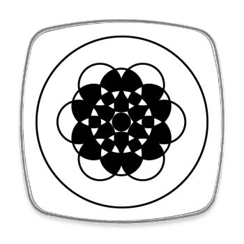 Geometric Flower of Life - Square fridge magnet - white - Front