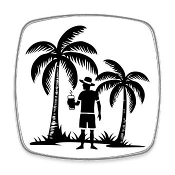 Urlaub Strand Palmen - Viereckiger Kühlschrankmagnet - Weiß - Vorne