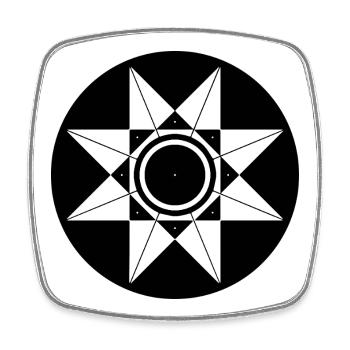 Celestial Star Schematic - Square fridge magnet - white - Front