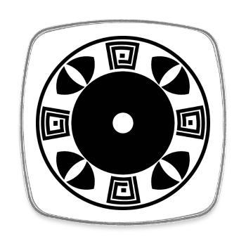 Cosmic Sun Wheel Mandala - Square fridge magnet - white - Front