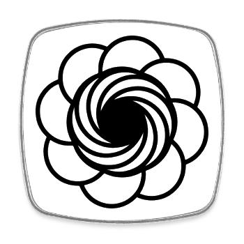 Fleur de vortex cosmique - Magnet carré - blanc - Devant