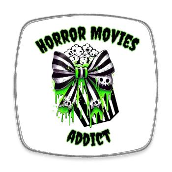 Films d’horreur Addict Gift Design - Magnet carré - blanc - Devant