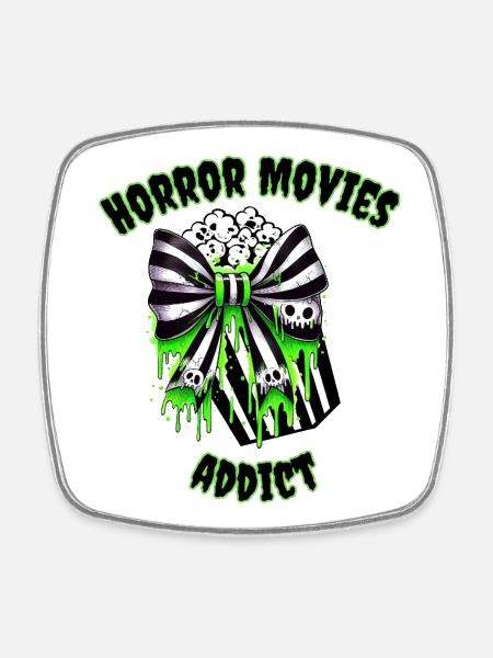 Films d’horreur Addict Gift Design - Magnet carré - blanc
