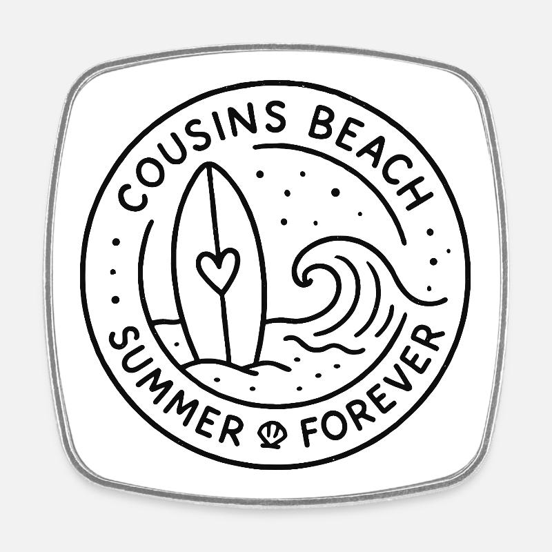 Cousins Beach – Summer Forever Badge - Viereckiger Kühlschrankmagnet - Weiß