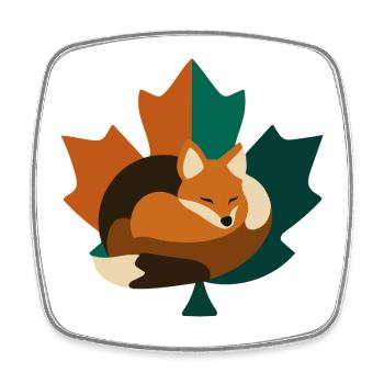 Fuchs im Ahornblatt Design. - Viereckiger Kühlschrankmagnet - Weiß - Vorne