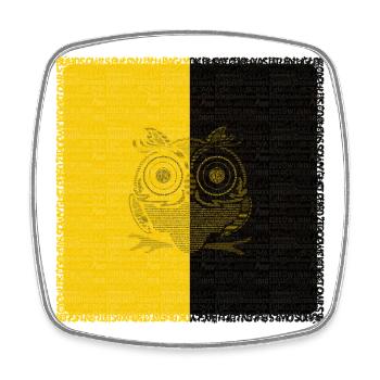 VAMNE Lettre Hibou - Magnet carré - blanc - Devant