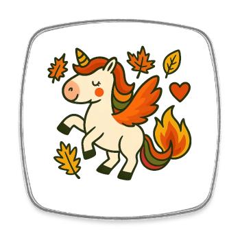 Einhorn_im_Herbst - Square fridge magnet - white - Front