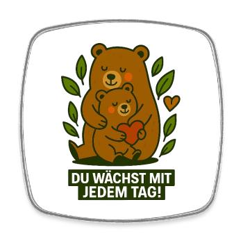 Du_wachst_mit_jedem_Tag - Viereckiger Kühlschrankmagnet - Weiß - Vorne