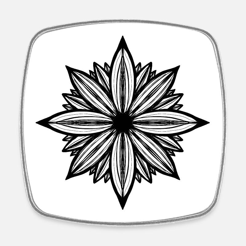 Fleur de marguerite - Magnet carré - blanc