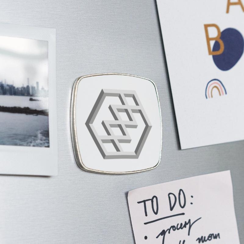 Square fridge magnet