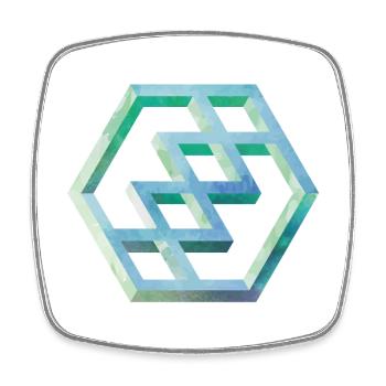 Geometrisches Hexagon Muster Kunst - Viereckiger Kühlschrankmagnet - Weiß - Vorne